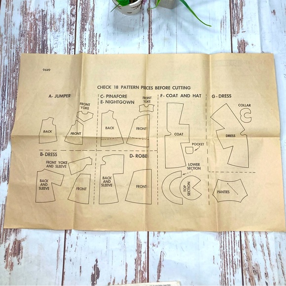 McCall’s #9449 Vintage WARDROBE CHUBBY BABY & TODDLER Dolls Patterns - Picture 8 of 12